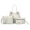 Thumbnail: 4pcs Large Tote Set Women Solid Color 