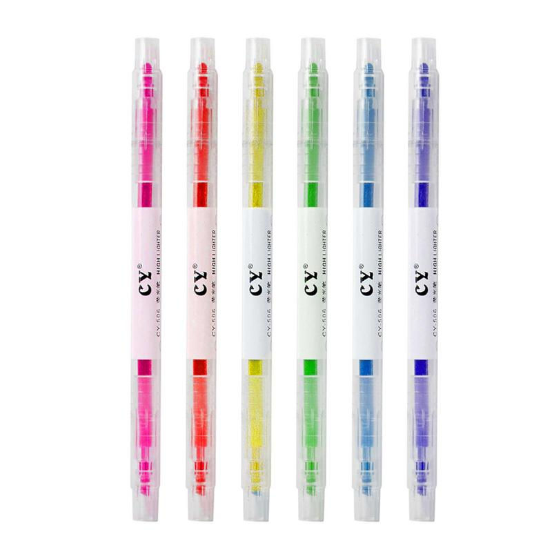 Highlighter Marker Pen 6Pcs Assorted Colors Highlighters