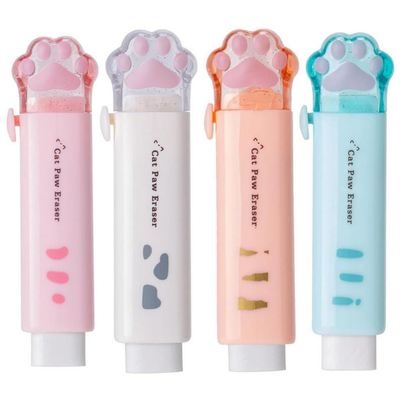 1PC Push-pull Cartoon Cat Claw Eraser Art Drawing 