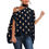 Thumbnail: Women Casual Leaf Print Tops Halter Neck Button 