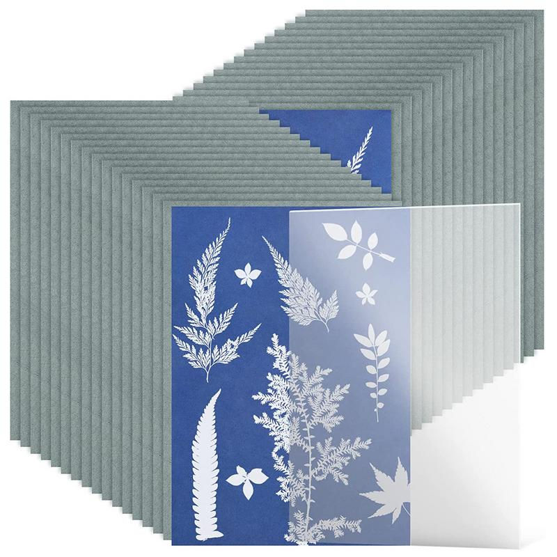 32pcs Sun Print Paper Cyanotype Paper A5 Solar Drawing Paper