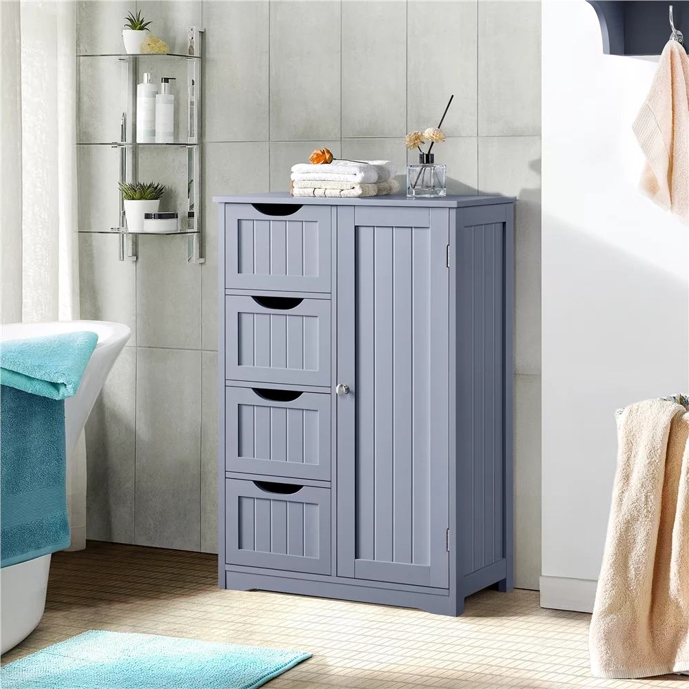 Wooden Bathroom Storage Cabinet with 4 Drawers 