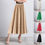 Thumbnail: down Skirt Women's Fashion Solid Color Pleated Skirt 