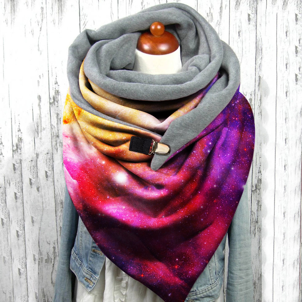 Print Button Soft Wrap Luxury Scarves