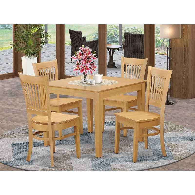 East West Furniture OXVA5-OAK-W Oxford 5 Piece