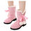Thumbnail: Girls Plush Plus Velvet Thicken Warm Boots Pink 
