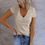 Thumbnail: Women Blouses Elegant Casual Plus Size Solid Top Shirt V Neck