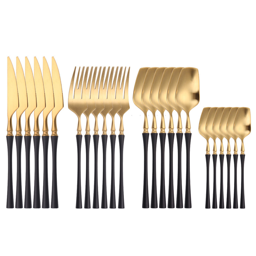 Cutlery Set 24 Piece Set Forks Knives Spoons Dinnerware Set 