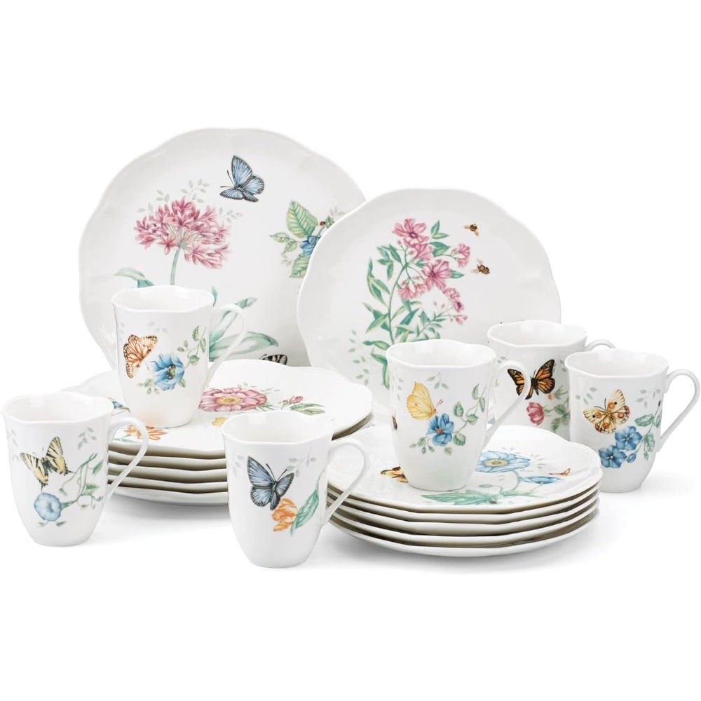 Dinner Plate Butterfly Meadow 18-Piece Dinnerware Set