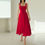 Thumbnail: Square Neck Women'S Dress Solid Color  Shoulder Strap 
