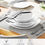Thumbnail: 24-Piece White Dinnerware Sets for 6, Porcelain Plates and Bowls Sets