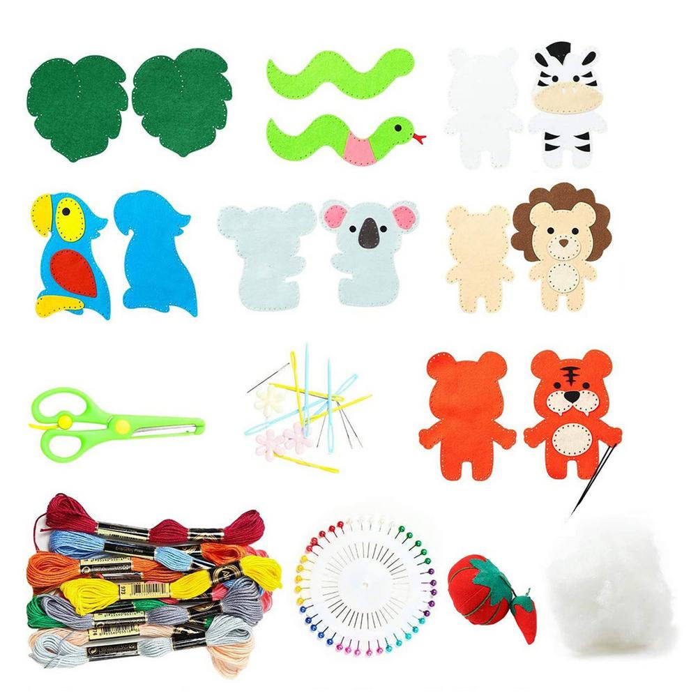 DIY Felt Crafting Kit Animals Sewing Set Educational