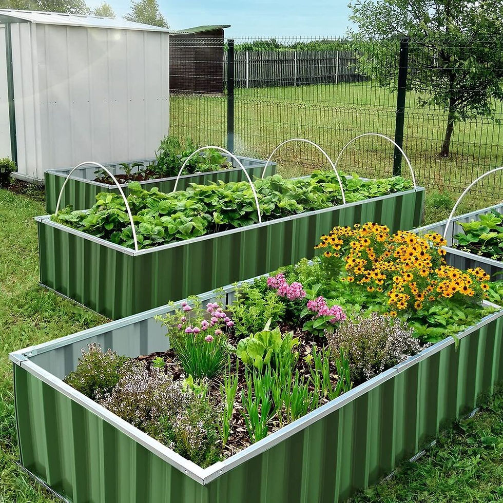 Outdoor Raised Garden Bed 68"x 36"x 12" Galvanized Steel Box
