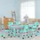 Thumbnail: Rectangle Kids Table with 6 Chairs Set, Height Adjustable 