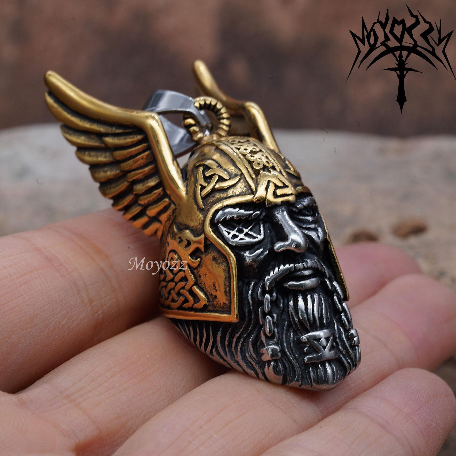 Gold Odin Viking God Ride Guardian Bell Motorcycle Biker Bell