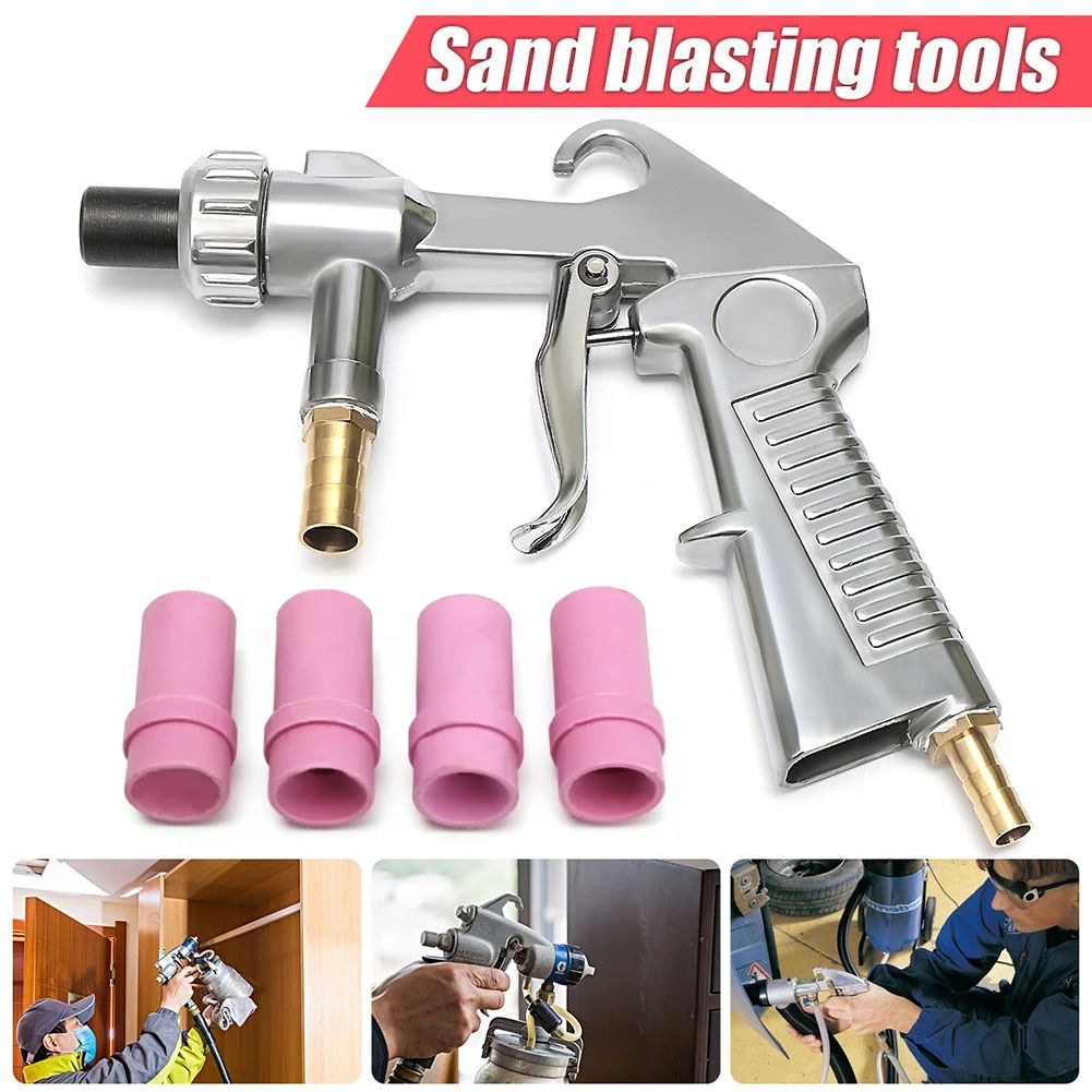 Sandblaster Air Siphon Feed Blast Gun with Metal Ceramic Nozzle Tips