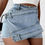Thumbnail: Echoine 5XL Plus Size Denim Shorts Skirt Blue High Wais