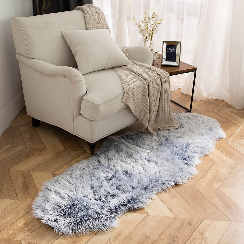 Ashler HOME DECO Soft Designed Shaped Faux Sheepskin Fur