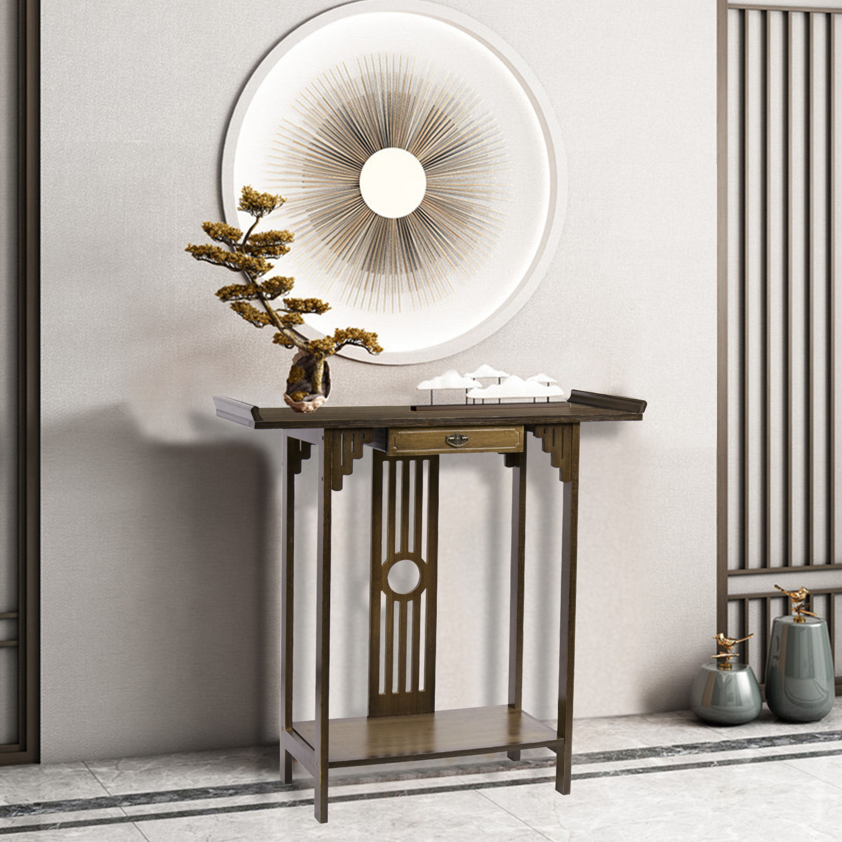 32" Console Table Rustic Sofa Table Accent 