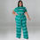 Thumbnail: Perl Stripe Plus Size Two Piece Sets Short Loose