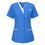 Thumbnail: Short Sleeve Women Uniforms Solid Color V-Neck Scrub Top 