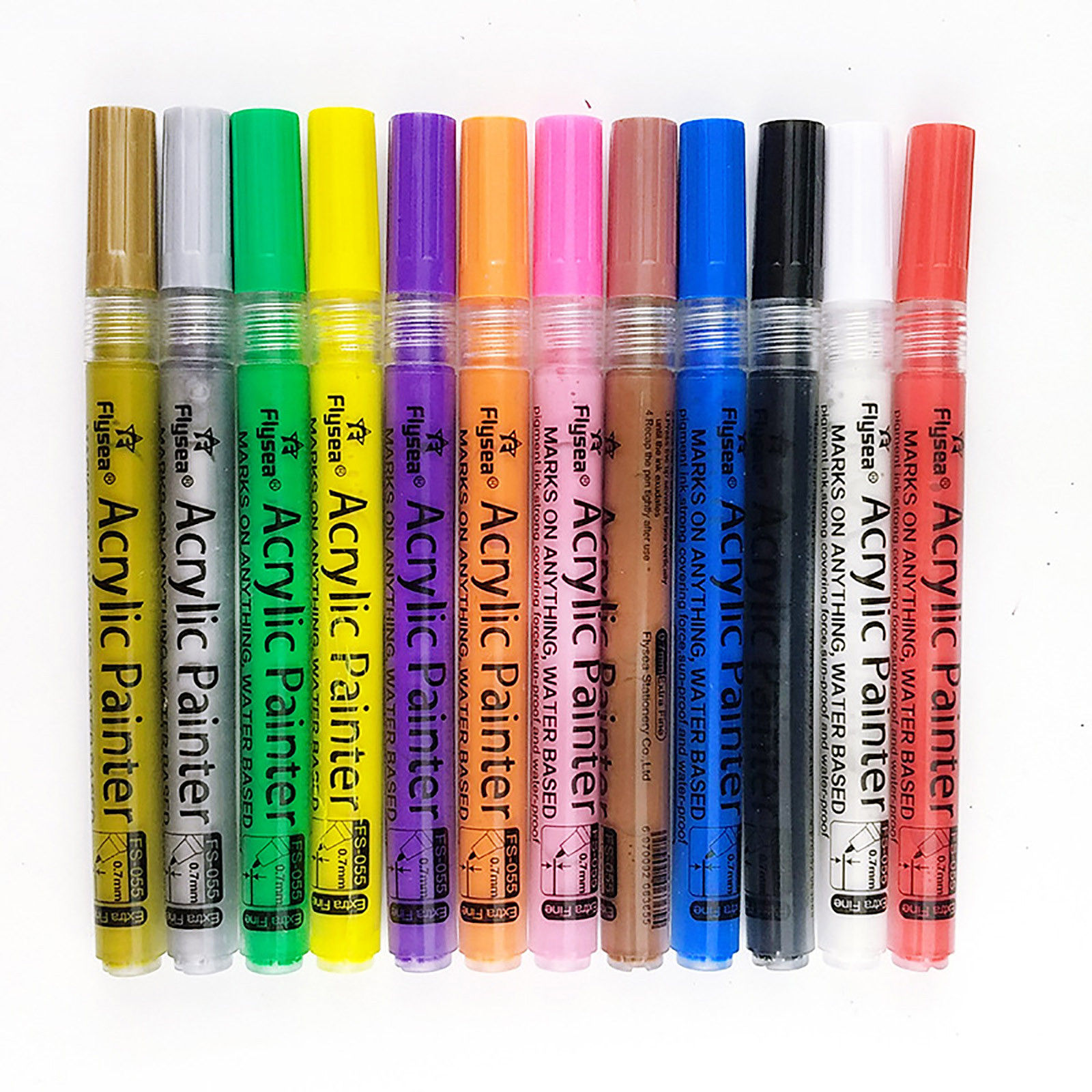 12 colors Acrylic Markers Universal Permanent Paint Odorless
