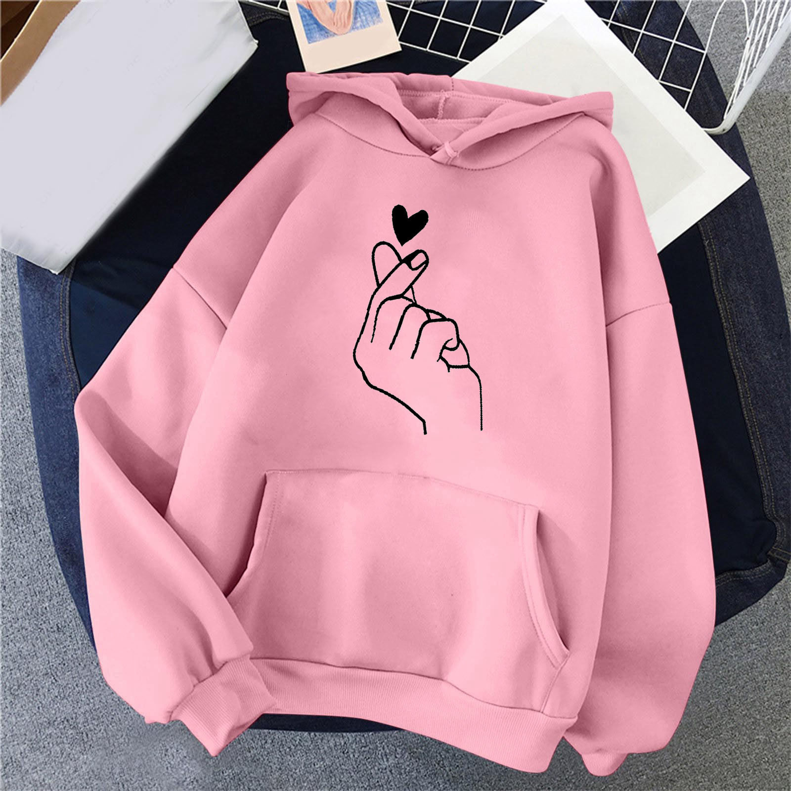 Cute Love Printed Hoodies 