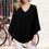 Thumbnail: Elegant Women'S Blouse 3/4 Sleeve Tunic Shirt Double Layer V Neck 