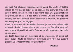 Témoignage massage relaxant chant intuitif commequiers vendée alchimie métamorphosante bie