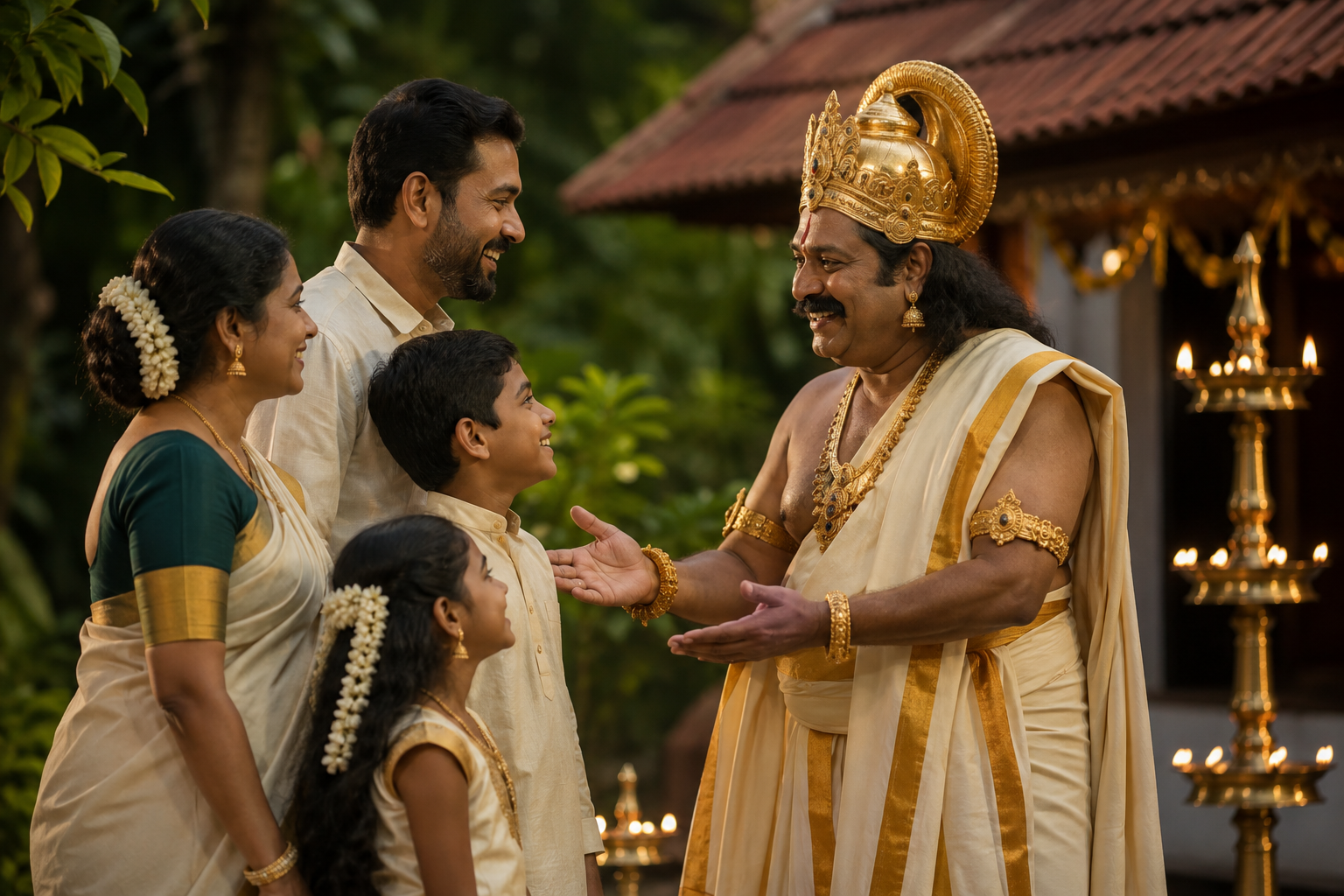 Family meeting Maveli at an Onam celebration