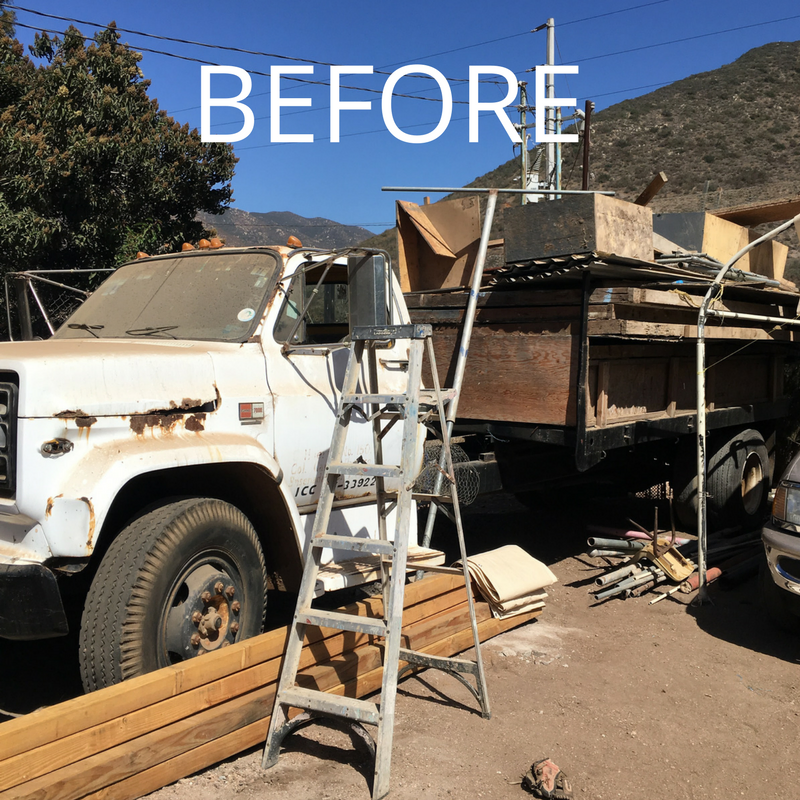 We converted this truck into a 10,000 liter water truck complete with a mounted, gas powered, water pump
