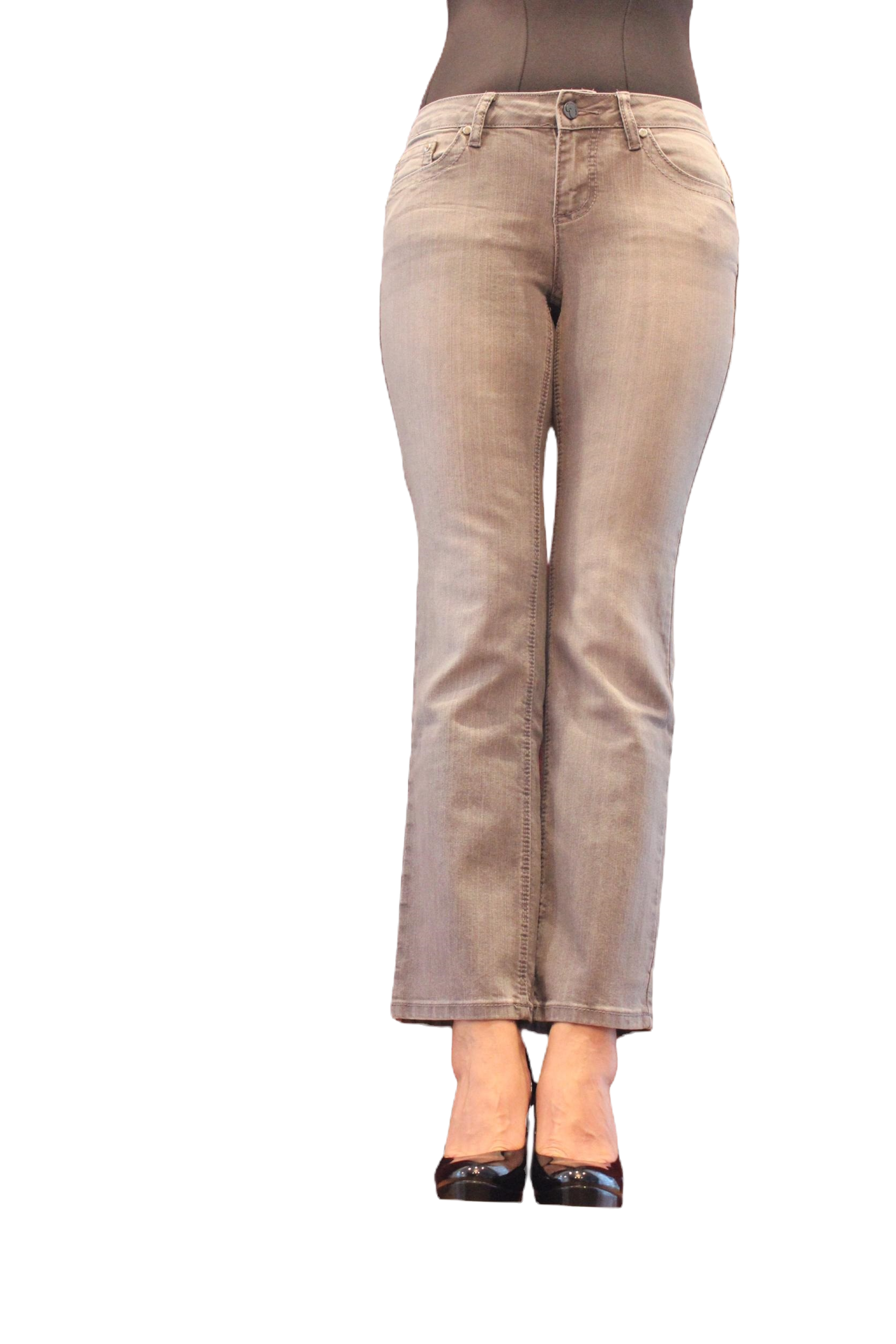 Women Grey Slim Boot and Embroidery Pocket Epmp131