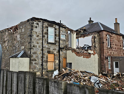 House destroyed in an explosion 