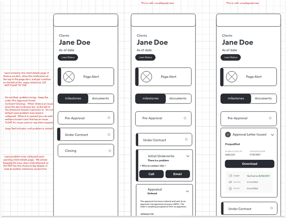 Concept 1 wireframes: Static Stepper