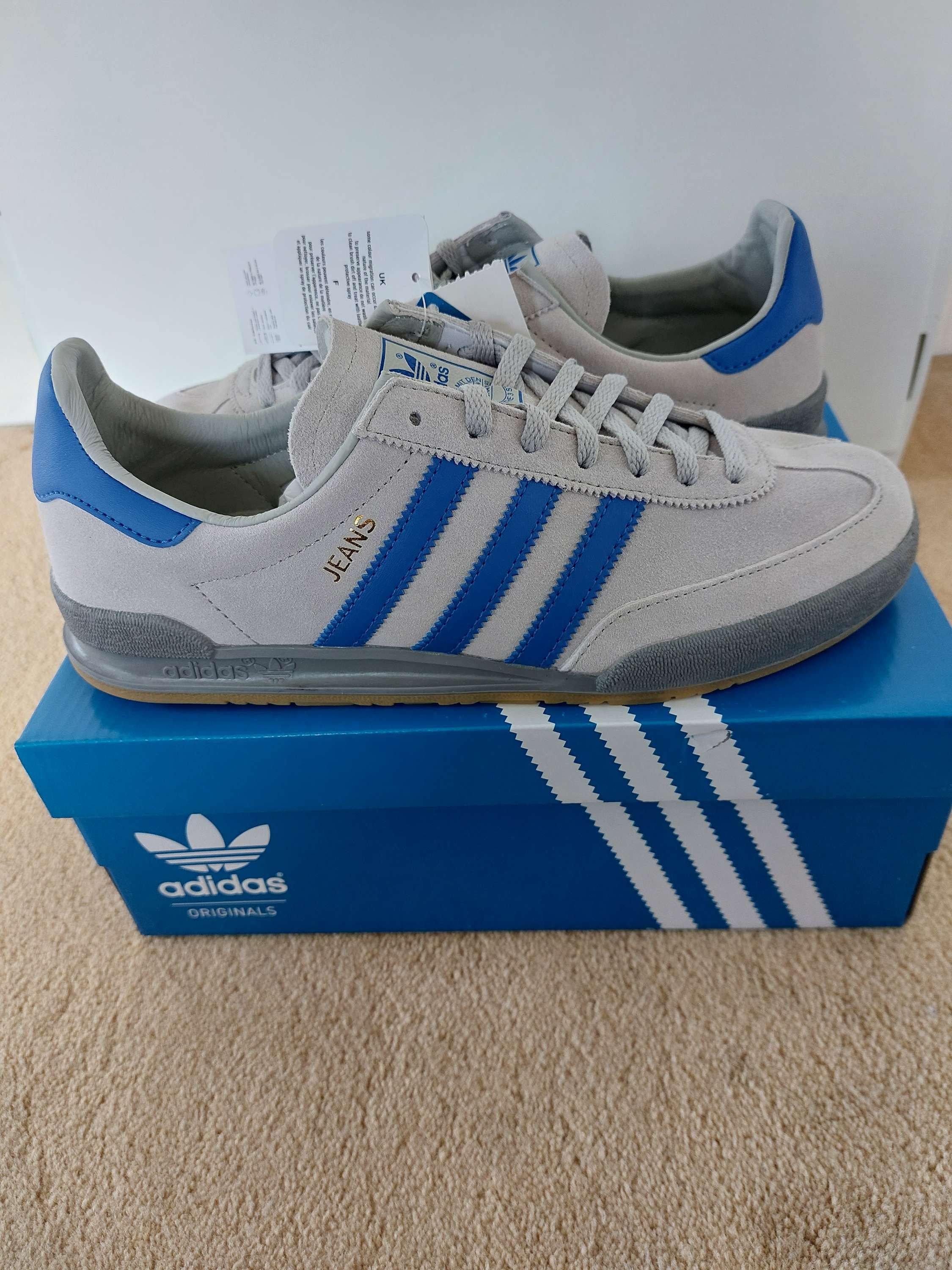 ADIDAS JEANS GREY/BLUE TRAINERS UK 7-11