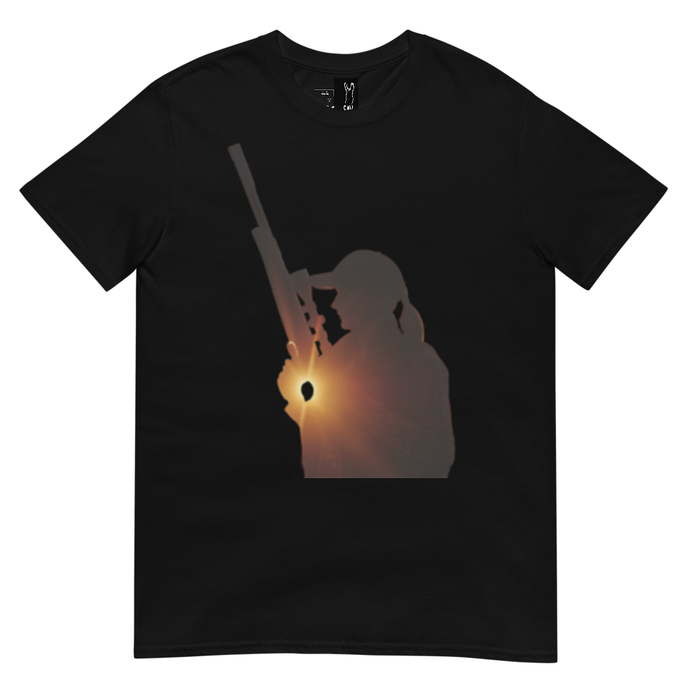 Pikkukuva: Unisex T-paita hunter kuvalla