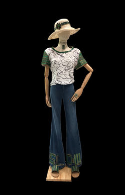 Angela Gonzalez, artbygonzalez, art, tech, technology, AI, art installation, sustainability, anthropogenic, eco-art, global warming, climate change, green, circular economy, biodiversity, planet, environment, e-waste, recycle, upcycle, reuse, eco-friendly, organic, overpopulation, local extinction, deforestation, migration, erosion, water pollution, social equity, overconsumption, microplastics, air-pollution, colombian artist, NC, fashion, greenwashing, sale, clearance, handmade, custom-made, mannequin, pay forever, buy now, landfills, garments, social justice, labor practices, awareness, rethink, fair labor practices, fair trade, ZARA, slow fashion, computer components, gold, manifesto, stitch, couture, toxic chemicals, dyes, cotton, polyester, hemp, bamboo, mushroom-based fabrics, fabrics, 3D printing, hose, spigot, water nozzle, mannequin, nature, haute, carbon emissions, carbon footprint, second-hand, transportation,, greenhouse gases, textiles, transparency, education, third-party verification, consciousness, dollars, vogue, overproduction, materialism, resale, rental services, repair, ads, multimedia, sewing machine, throwaway culture, pesticide, textile waste