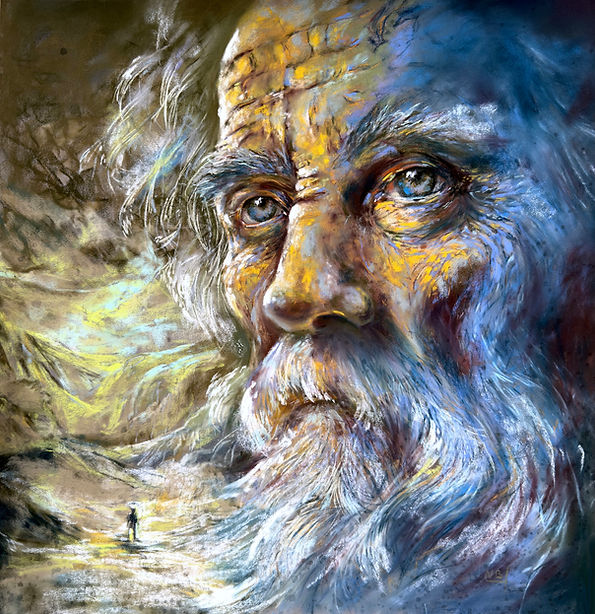 The Wanderer and the Sage (Hidden in Plain Sight) | Pastel