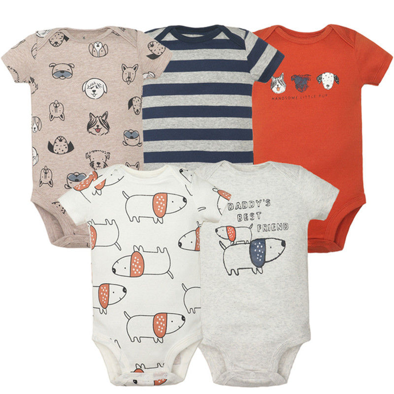 Miniatura: Set 5 Pezzi Body Neonato in Cotone - Tutine e Pagliaccetti Unisex