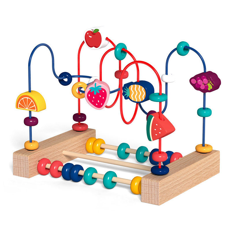 Miniatura: Montagna Russa a Perline in Legno - Gioco Educativo e Motorio Montessori