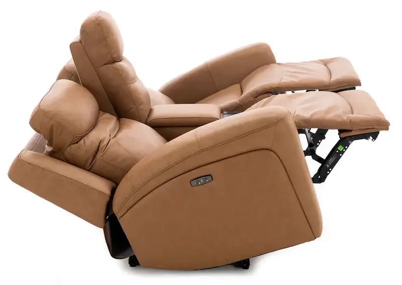 Jordan Leather Power Reclining Console Loveseat SofaCity