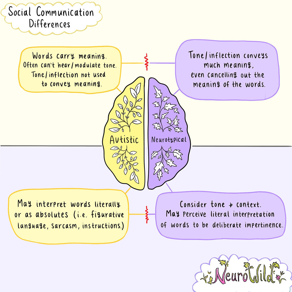 Thumbnail: Differences in Autistic and NT communication styles (9-page infographic)
