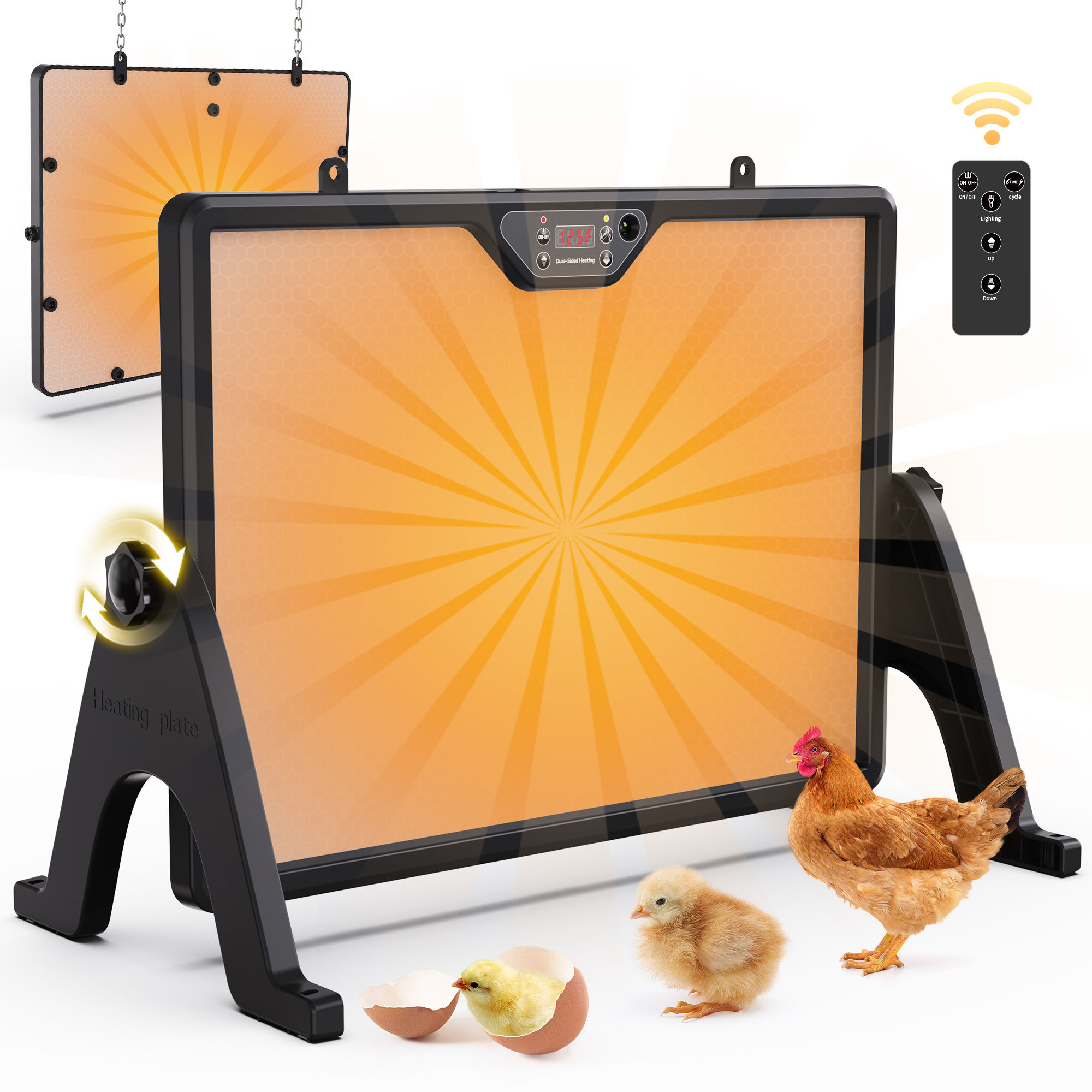 Dual-Sided Chicken Brooder Heater Plate- 16.5" x 12 "Chicken Coop Heater, Adjust