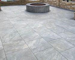 Porcelain tiles are not just for the back garden, but can also be used as  an alternative to block p