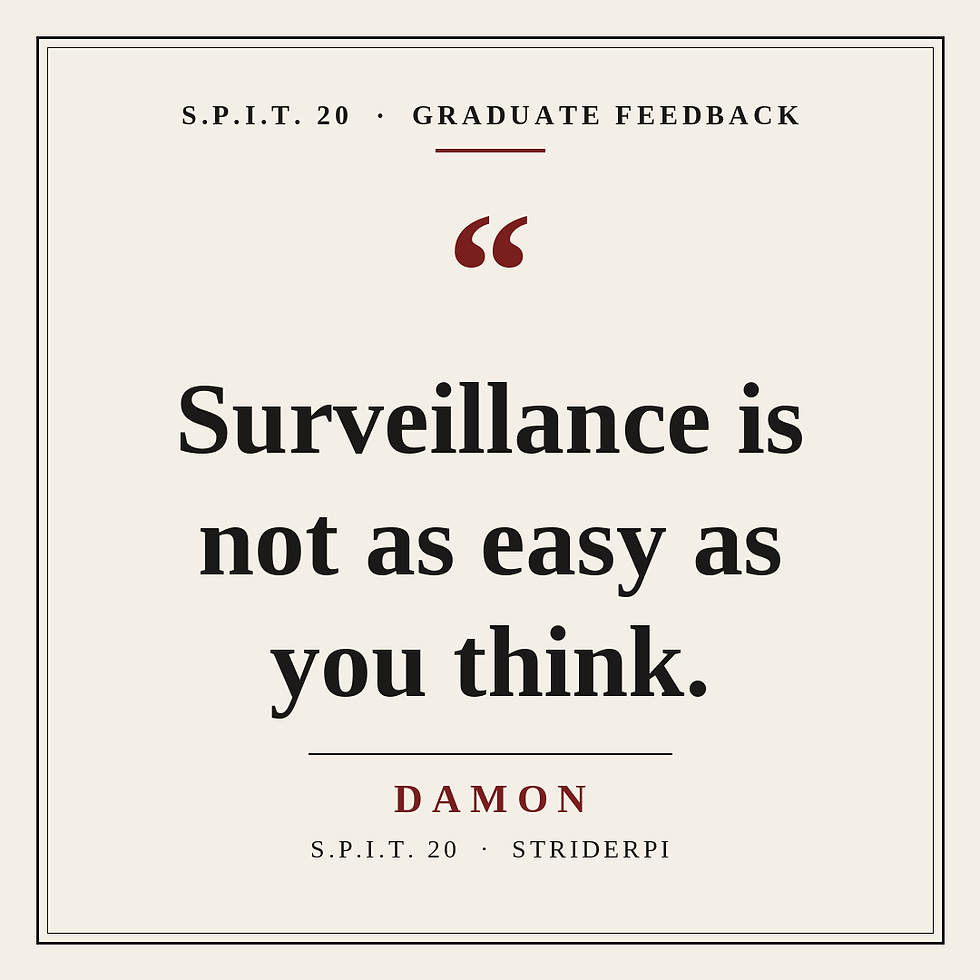 Surveillance is not as easy as you think PI training feedback