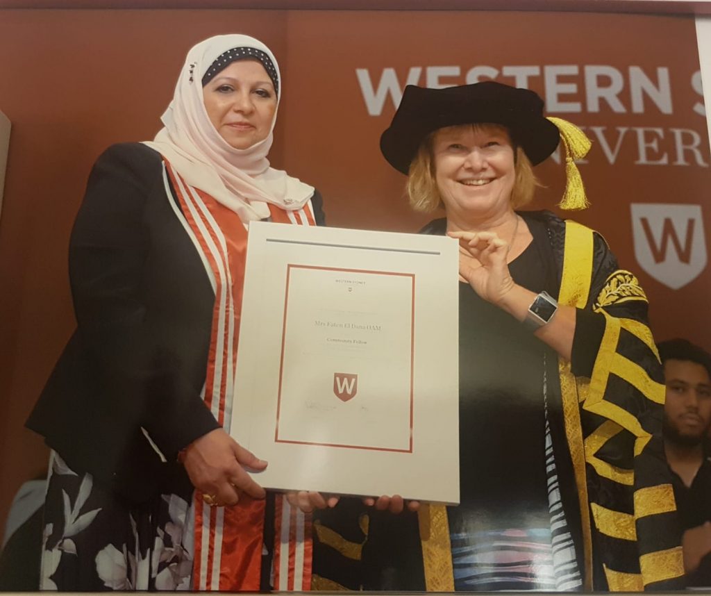 The Community Fellow of The University of Western Sydney Mrs Faten El Dana OAM