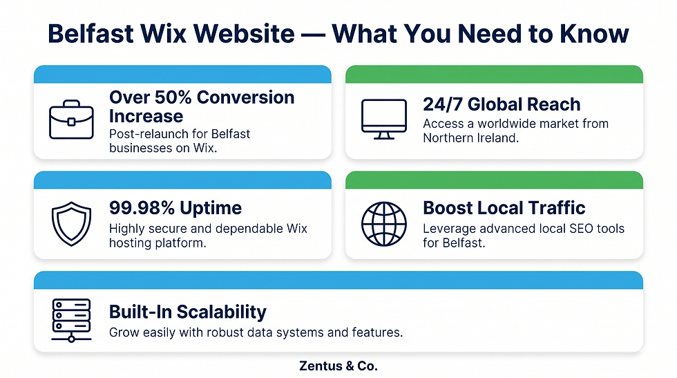 Key facts about Wix website costs and setup for Belfast businesses 2026 by Zentus Agency