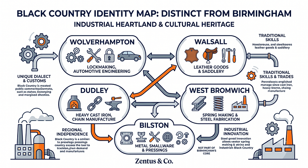 Wix web design Wolverhampton and the Black Country identity map by Zentus Agency