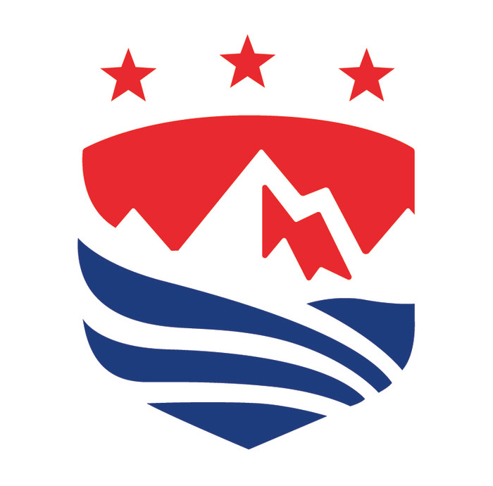 The Mark Shull Campaign Emblem (a red, white, and blue icon featuring three patriotic stars, a mountain, and a river