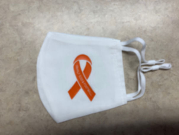 Reids Rebels Leukemia Mask, White/Orange Ribbon